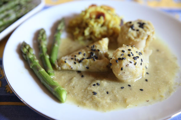 Blanquette de lotte aux asperges