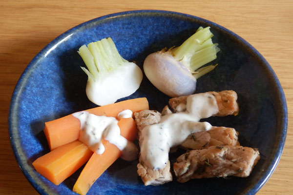 Escalope de porc à la crème et au thym