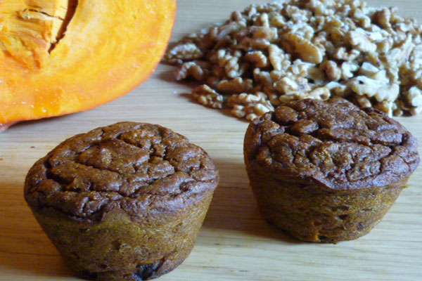 Muffins au potimarron et aux noix 