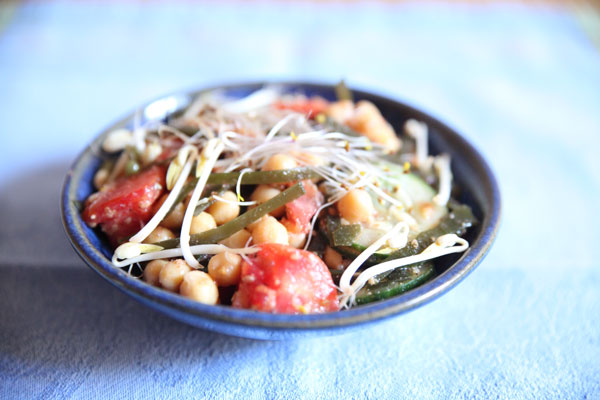 Salade d'algue kombu et pois chiche