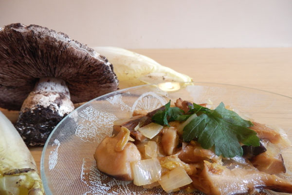 Fondue de champignons et d'endives