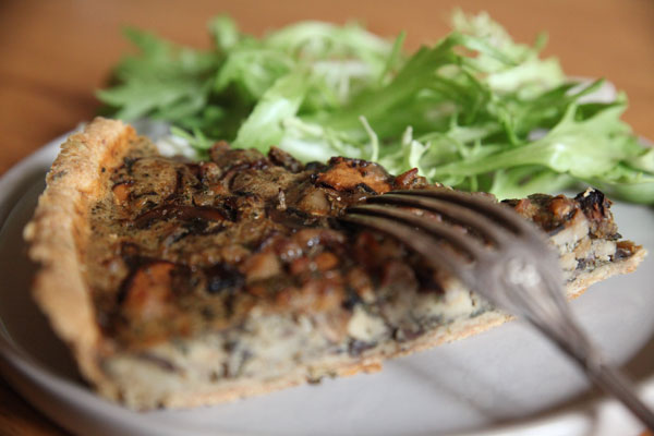 Quiche aux champignons et châtaignes