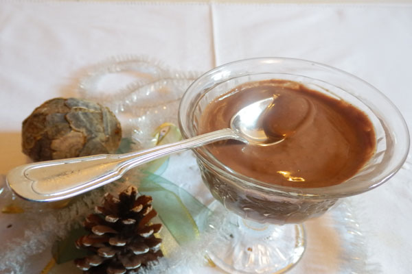 Crème végétalienne châtaigne et chocolat