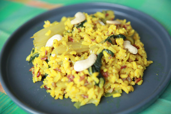 Pilaf de bettes aux noix de cajou