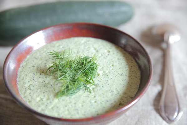 Soupe fraîche de concombre à l'aneth