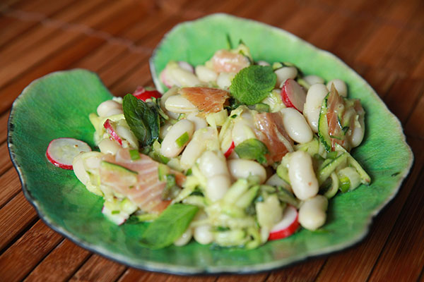 Salade de courgettes et haricots blancs