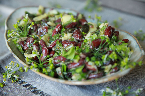 Salade de haricots rouges et fenouil