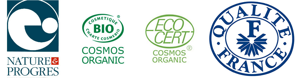 Cosmetiques bio quatre logos cosmos